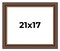 21x17 Traditional Brown Picture Frame - UV Acrylic, Foam Board Backing, Hanging Hardware